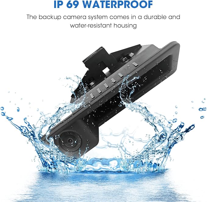Tailgate Handle Backup Camera for BMW 1/3/5/6 X1/X3/X5/X6/Z4 Series E90 E60 E70 E84 E92 2004-2015, 170° Wide Angle Waterproof Rear View Reversing Camera Replacement