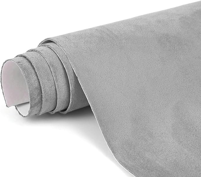 Premium Grey Suede Fabric Wrap - 30x60 inch Suede Wrap for Car Interior - Self-Adhesive Microfiber and Synthetic Leather, Stretchable Interior Film for Car and Home Decor