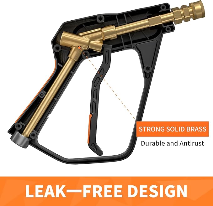 Pressure Washer Gun Wand with 3/8" Swivel Plug & M22-14/15mm Fitting & 5 Nozzle Tips, Power Washer Gun for Foam Cannon Car Wash, 5000PSI 40 Inch