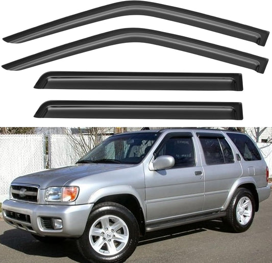 Window Visors Rain Guards for 1996-2004 Nissan Pathfinder, Out-Channel Window Vent Wind Deflectors Visors Shades for 1997-2003 Infiniti QX4