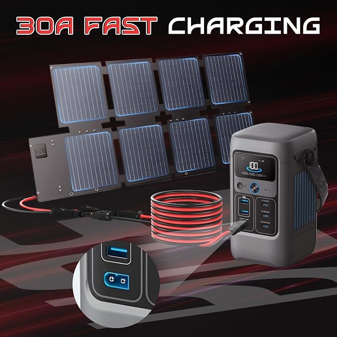 20FT 12AWG XT60 Solar Charging Cable, GIBBAB Solar Panel Connector to XT60 Extension Charge Adapter Cable with Caps & Wire Ties for LiFePO4 Battery RV Portable Power Station Generator