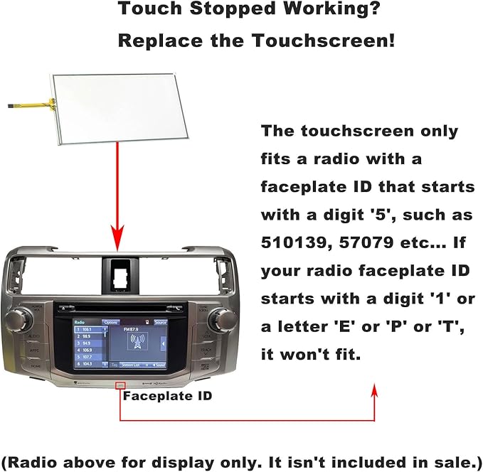 Navigation Touch Screen Digitizer Fit for Toyota 4Runner Radio 2014-2019 6.1-inch Entune Audio System Auto Car Stereo Receiver LCD Display Glass Panel Fix Repair GZTAUTO