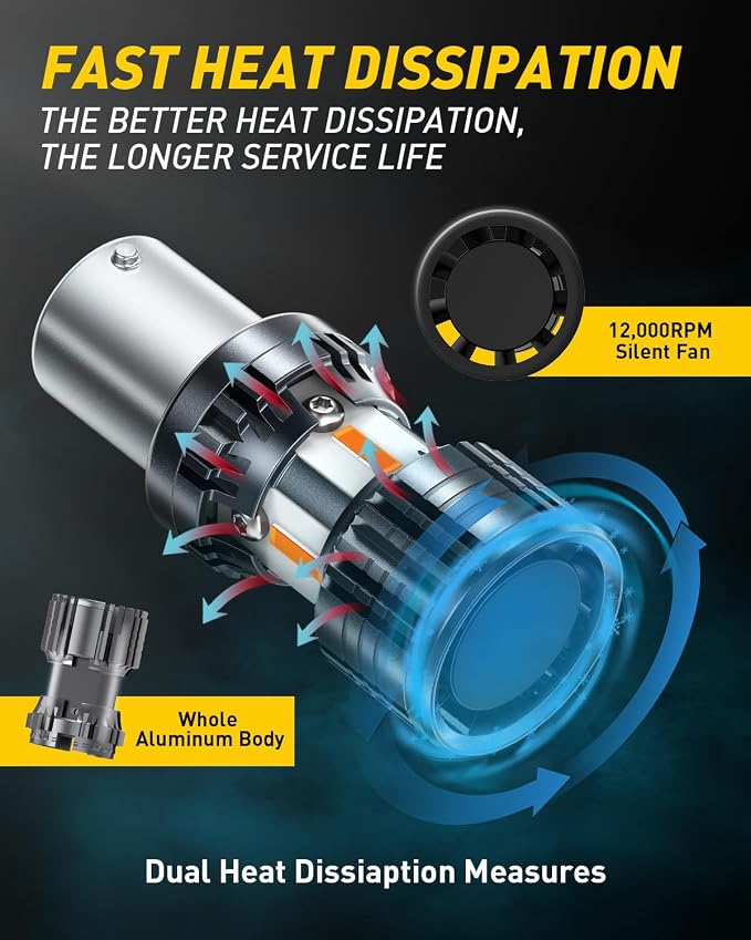 AUXITO CANBUS 7507 BAU15S LED Bulbs Amber Yellow with Built-in Resistor PY21W 12496 2641A 1156(150°) Anti Hyper Flash Error Free Front Rear Turn Signal Lights and Blinker Parking Lights, Pack of 2