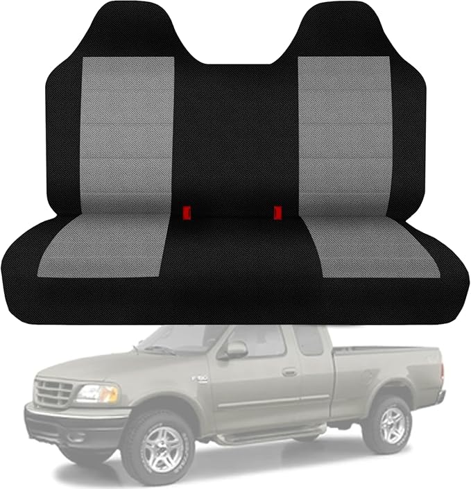 ESMING Front Bench Seat Cover with Molded Headrests Fit for Ford F-150 1999-2004, Thickened Waterproof Oxford Cloth, Solid Bench Seat Protector, Easy to Clean
