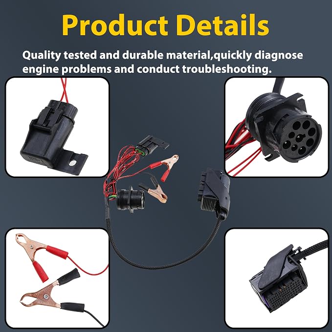 Diagnostic Cable for Paccar MX13 EPA17 ACM Heavy-Duty Engine | Compatible with Paccar MX13 EPA17 ACM engine;For heavy-duty and commercial vehicles;Durable diagnostic cable, easy plug-in.