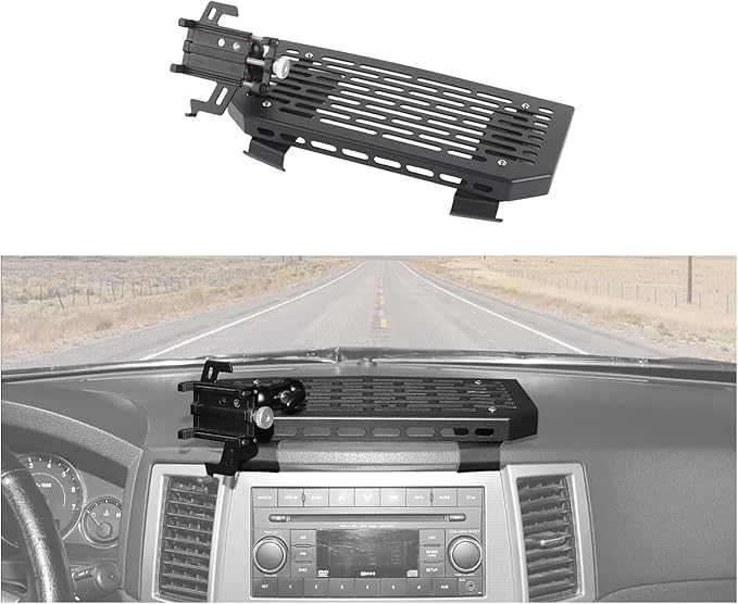JeCar Dash Phone Holder Compatible with Jeep Grand Cherokee Accessories 2007 2008 2009 2010, Metal Console Extension Dash Cellphone Mount