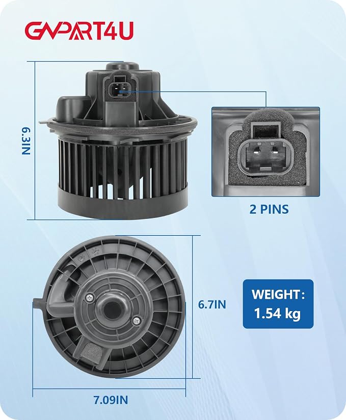 Front Blower Motor for 2000 2001 2002 2003 2004 2005 2006 Chevy Tahoe Silverado Avalanche Suburban, 2000-2006 GMC Sierra Yukon, 2003-2006 Cadillac Escalade