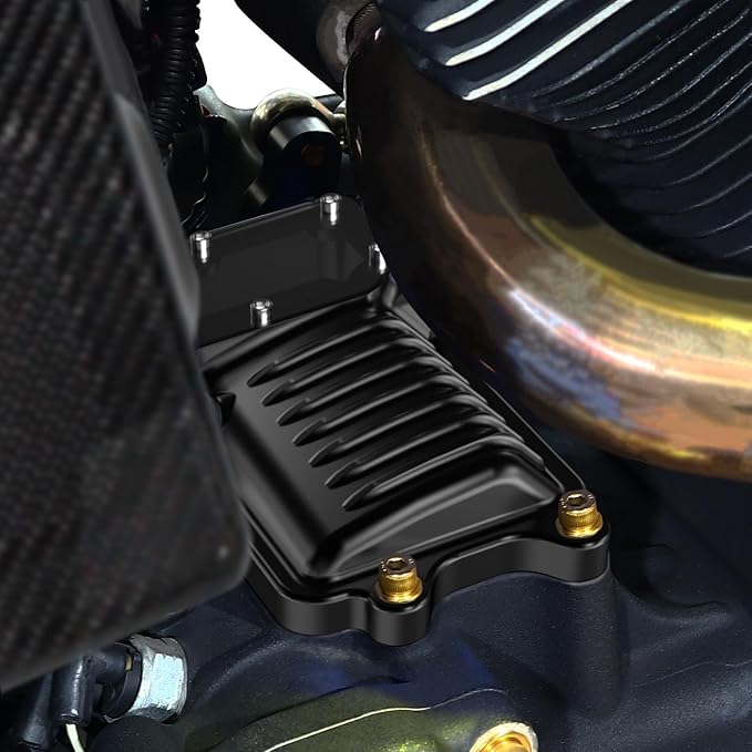 POWER JAMES Visible Transmission Top Cover Compatible with Harley Davidson 2008-2017 Dyna and Softail, 06-2017 Touring Models with Twin Cam (Black) (Black)