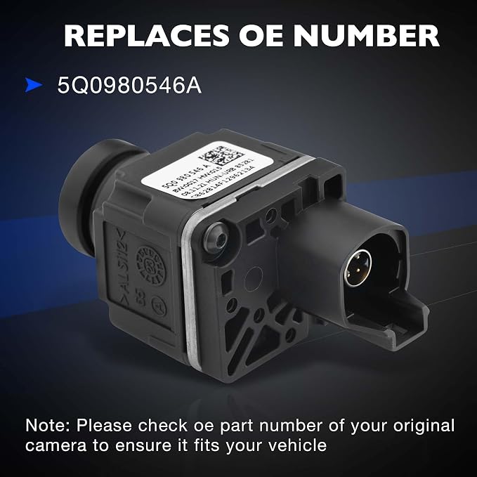 5Q0980546A Front Camera Compatible with Audi A4 A5 Q3 Q5 S4 S5 Bentley VW Atlas Porsche, 360 Surround View Camera Replacement, Replaces 5Q0 980 54 6A, V15-74-0039, 5Q0-980-546-A, 5Q0 980 546 A