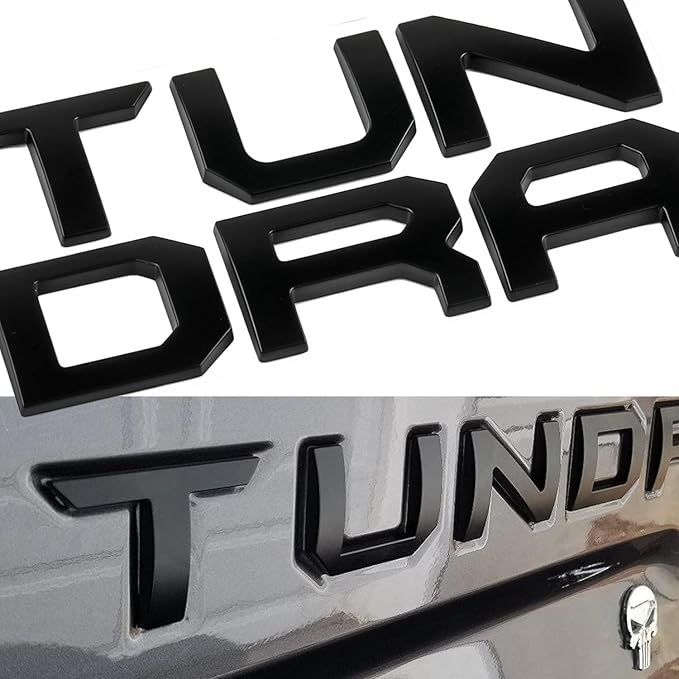 Pukonger Tailgate Insert Letters Compatible with Tundra 2014 2015 2016 2017 2018 2019 2020 2021 3D Emblems with Strong Adhesive Matte Black