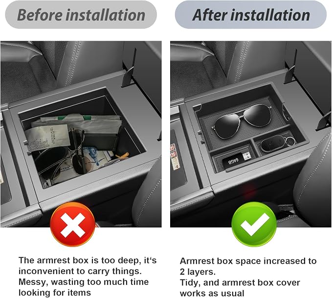 SKTU for 2024 2025 2026 Lexus GX550 Accessories Center Console Organizer for 2024 2025 2026 Lexus GX550 (Premium/Luxury/Overtrail) Console Tray GX550 Middle Console Organizer (NOT Fit for Cool Box)