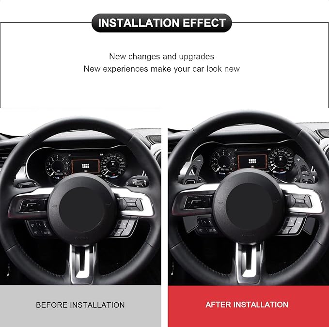 Steering Wheel Accessories Shift Paddle Shifter Extension Aluminum Alloy Trim Cover compatible with FORD MUSTANG 2015 2016 2017 2018 2019 2020 2021 Car Accessories Black