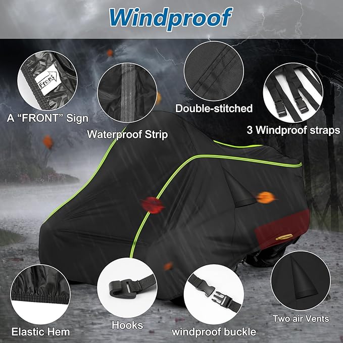 for Can-Am Spyder RT Full Cover 2010-2019, 420D Heavy Duty Waterproof Cover for Outdoor Storage Fits for Can Am Spyder RT Limited Accessories 2010-2019