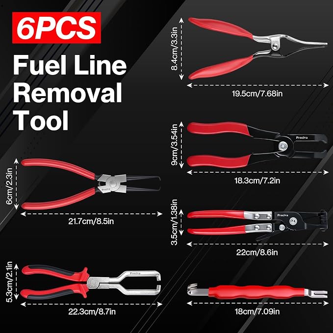 Preciva 10PCS Fuel Line Disconnect Tool Set, Fuel Rail Disconnect & AC Line Release Tool Fuel Filter Remover with Electrical Connector Disconnect Pliers for Automotive, Motorcycle, Mechanical Repair