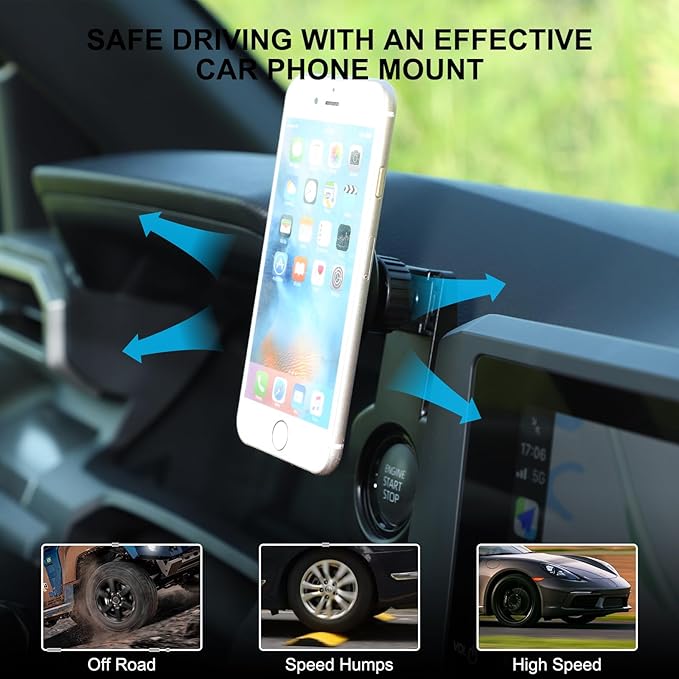 TOYCIDFG Magnetic Phone Holder Rotatable Compatible with Toyota Tacoma 2024 2025 2026, Dashboard Start Button Attached Car Phone Mounted Accessories (8-inch Screen)