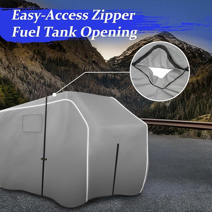 ATV Covers Waterproof Outdoor Heavy Duty, ATV Cover 600D UV Resistant Tear Proof with Windproof Straps Elastic Hem, Universal Quad Cover with Reflective Strips Bag, 85" L x 50" W x 42" H, Gray