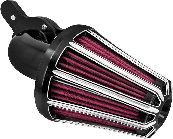 Air Cleaner Filter 90° Forward-Facing Intake Kit CNC Fit for Harley Touring Softail Dyna Sportster XL (Black Housing Red Element, C For Touring 08-16,Softail 16-17,Trike 08-16)