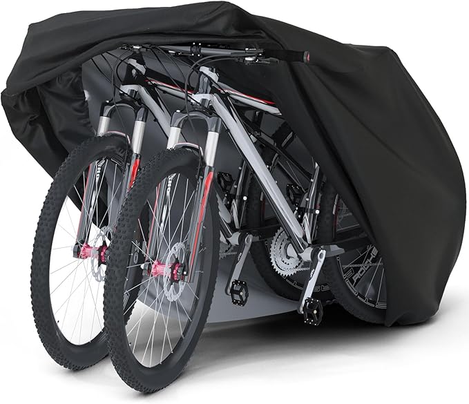Favoto Bike Cover Waterproof Outdoor - Bicycle Cover for 2 Bikes XXL Sun Rain Dust Wind Protection Heavy Duty with Storage Bag Bike Tarp for Mountain, Road & Electric Bikes