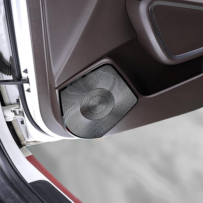 Stainless Steel Door Speaker Decoration Covers Trim Compatible with KIA Soul 2020-2025 Accessories (Black)