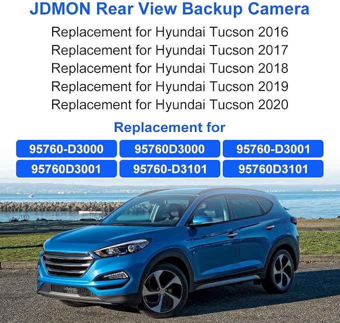 JDMON Backup Camera Replacement for Hyundai Tucson 2016 2017 2018 2019 2020 Reverse Rear Park Assist Camera Replacement for 95760-D3000 95760D3000 95760-D3001 95760D3001 95760D3101 95760-D3101