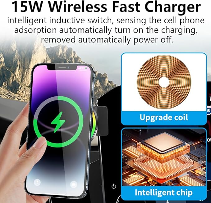 Car Magnetic Phone Mount for Nissan Pathfinder 2022 2023 2024 2025 [Not for 2026] Auto Interior Accessories Best Cellphone Holder Fast 15W Wireless Charger Cell Phones Charging Screen Stand