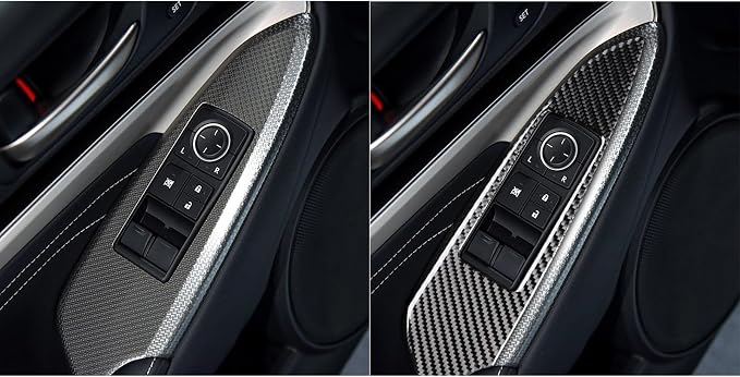 Soft Carbon Fiber Car Interior Window Lift 2/Piece Decorative Sticker for Lexus RC300 350 200T 15-24 Carbon Fiber Interior Accessories