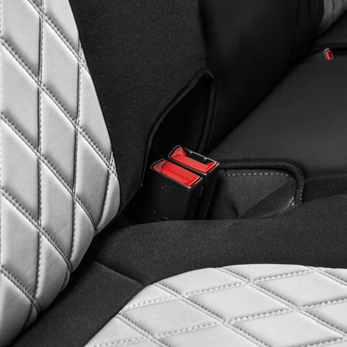 FH Group Custom Fit Car Seat Covers Specifically Made for 2019-2023 GMC Sierra 1500 2500HD 3500HD SLE | Base - Ultraflex Neoprene Water Resistant Automotive Seat Covers- Full Set Gray
