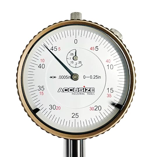 Accusize 0-1/4" Dial Indicator, Resolution: 0.0005", P900-S098 | 0-1/4" x 0.0005", AGD2 Style, Lug Back