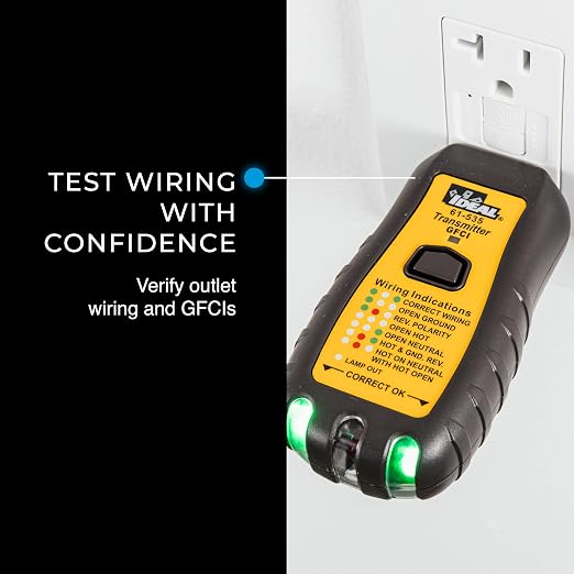 Ideal Circuit Breaker Finder Kit, Finds Circuits and Tests GFCI | Locate breakers faster with included adapters and integrated GFCI testing