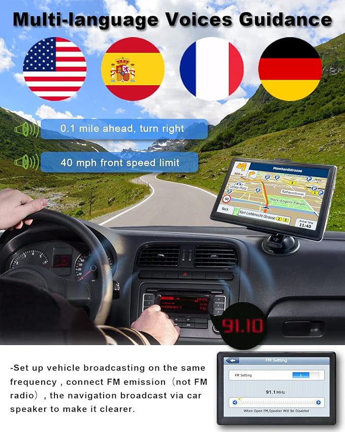 OHREX N800 GPS Navigator for Car with Bluetooth, 7” Truck GPS Commercial Drivers, 2026 Maps (Free Lifetime Updates), Semi Trucker GPS Navigation Systems, Custom Truck Routing