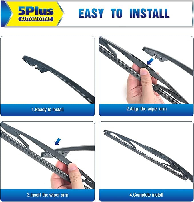 12" Rear Wiper Blade Replacement for Ford Flex 2019 2018 2017 2016 2015 2014 2013 2012 2011 2010 2009 Escape 2012 2011 2010 2009 2008, BACK Windshield Wiper Blade (12E)