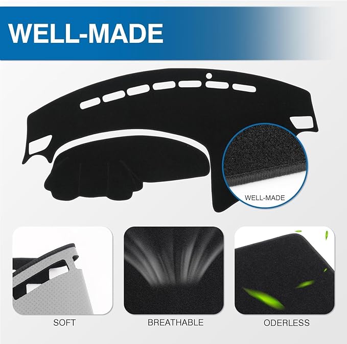 KUST Black Dash Cover for 2010 2011 2012 2013 Mazda3 Non-Slip Dashboard Cover Polyester Center Console Dash Cover Interior Accessories for Mazda3 Custom Fit Dash Mat Car Dash Protector No Glare