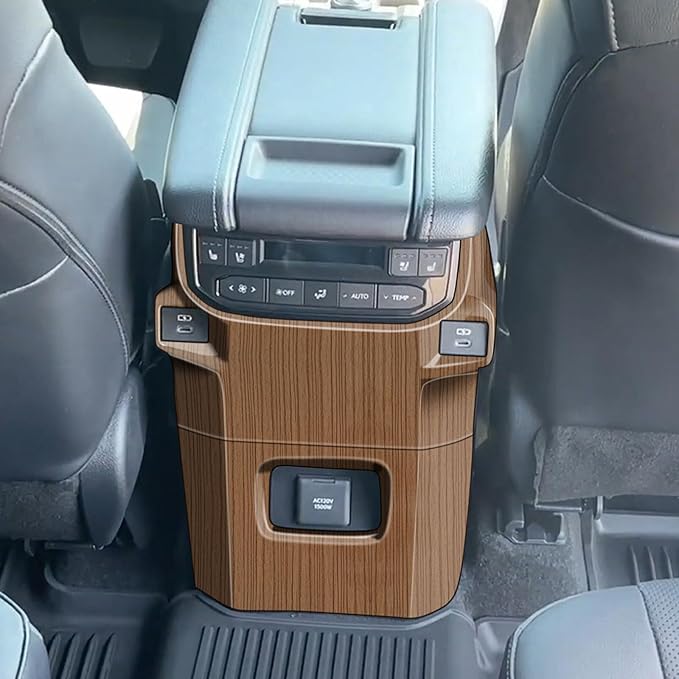 Rear Air Condition Vent Outlet Rear Defense Kick Outlet Compatible with Toyota Grand Highlander 2024 2025 2026 Fit for 2024-2026 Grand Highlander ABS Accessories(Wood Grain)