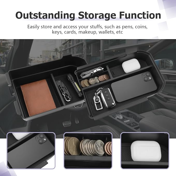 LUWU Land Cruiser 2024 2025 2026 Center Console Organizer 2PCS 2026 Land Cruiser 1958/Base LC250 Accessories Armrest Box Armrest Organizer Tray (NOT for First Edition Cool Box Chilled Center Console)