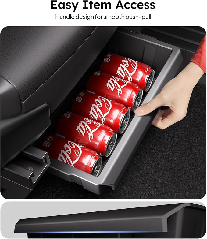Wigoo Under Seat Storage Box for Tesla Cybertruck, 2 Pack TPE Underseat Storage Tray, Secure No-Slide Installation Design