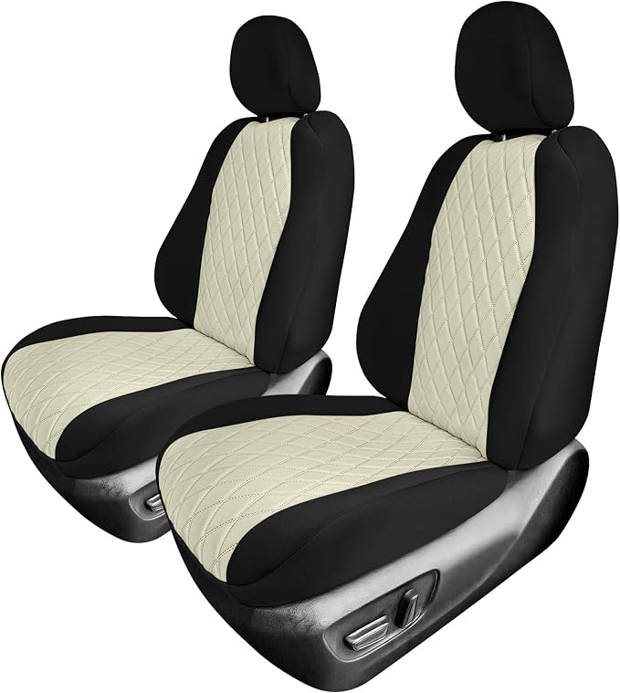 FH Group Custom Fit Car Seat Covers Specifically Made for Toyota Sienna 2021-2024, Beige Ultraflex Neoprene Front Set Automotive Seat Covers, 7-8 Seater SUV Seat Covers, Toyota Accessories