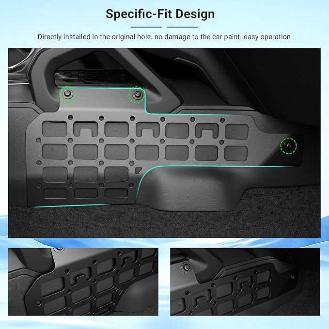 PTYYDS Passenger Side Molle Panel Compatible with 2021-2025 Ford Bronco 2/4 Door Molle Panel Center Console Storage Replacement for 2021-2025 Ford Bronco Accessories