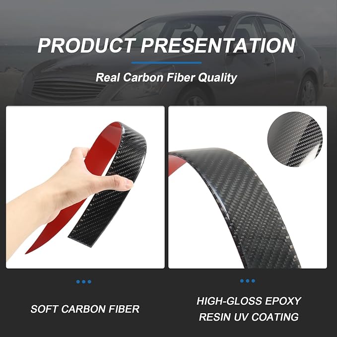 28PCS Real Carbon Fiber Interior Trim Kit Compatible with 2008-2013 Infiniti G37, Interior Decor Sticker Accessories
