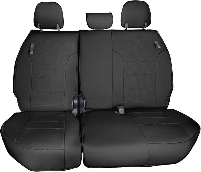 FH Group Custom Fit Car Seat Covers Specifically Made for 2021-2024 Toyota Sienna 7-8 Seater, Faux Leather Automotive Seat Covers - 3rd Row Black
