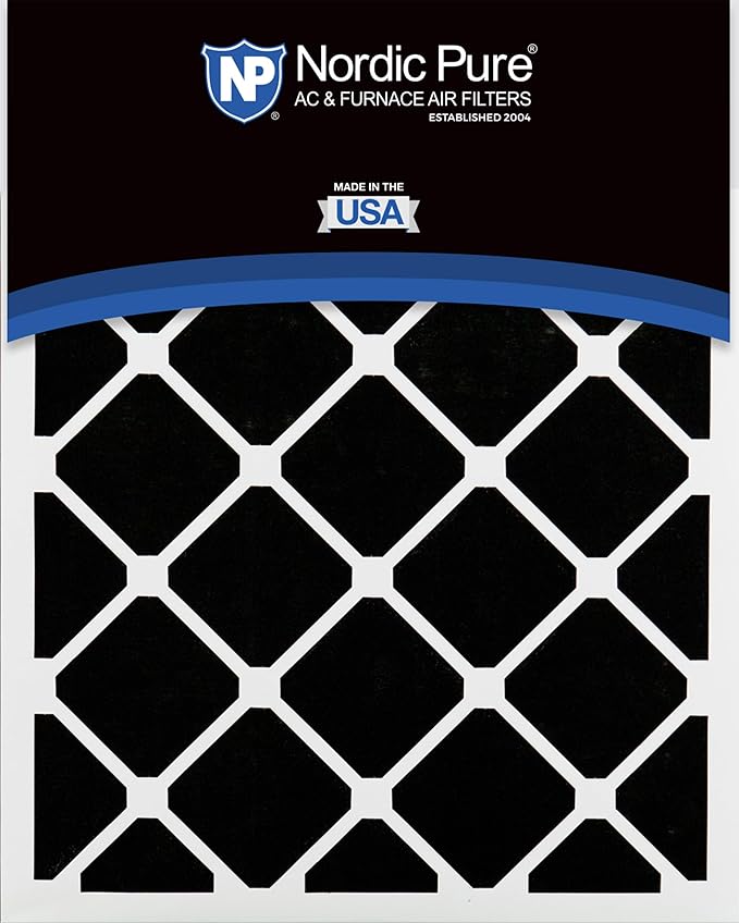Nordic Pure 18x18x1 (Actual Size: 17 3/4 x 17 3/4 x 3/4) Pleated Air Filters MERV 7 Plus Carbon 6 Pack