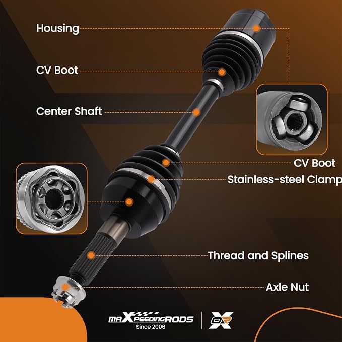 maXpeedingrods Rear CV Axle Shaft Assembly for Polaris Sportsman 2003-2010 400 450 500 600 700 800 MV7, Left or Right Side, Replace# 1380240, 1380197