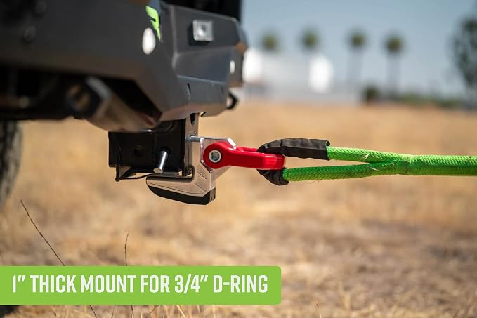 DV8 Offroad Xtract Hitch Skid Plate | Hitch Mounted Rear Skid Plate | 1" Thick Mount for 3/4" D-Ring | Designed to Mount to 2" Receiver with a 5/8" Pin | 13,000 lb Working Load Limit (Red)
