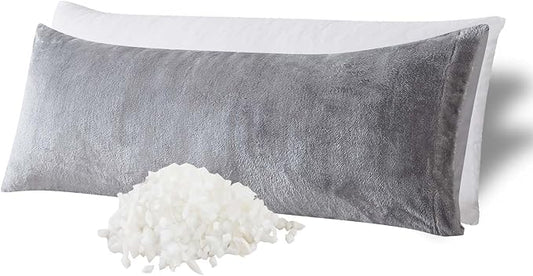 WhatsBedding Memory Foam Body Pillow with Plush Fuzzy Cover, Full Body Pillow for Adults, Long Pillow for Sleeping, Soft Fluffy Supportive