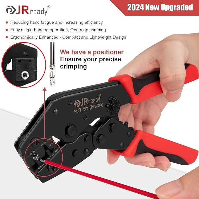 JRready Deutsch Crimp Tool DTM 20# Stamped Contacts - ACT-SY-20DTM-S Deutsch Open Barrel Terminal Crimping Tool DTM Connector Kit 16-22AWG