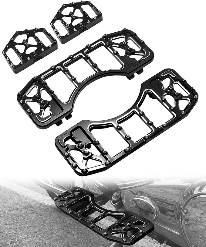 Motorcycle Floorboards Driver Passenger Footboards Set Stretched Foot Pegs For Dyna FLD/Electra Road Street Glide/Softail/Road King/Trike/Ultra Limited