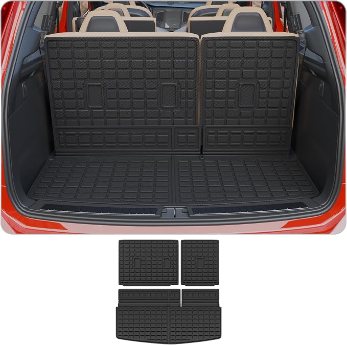 Cargo Mat Compatible with 2018-2024 Ford Expedition Lincoln Navigator (Not for Max or L Models) Cargo Liner Trunk Liner 2023 Expedition 7&8 Seats Accessories (Trunk Mat+Backrest Mats)