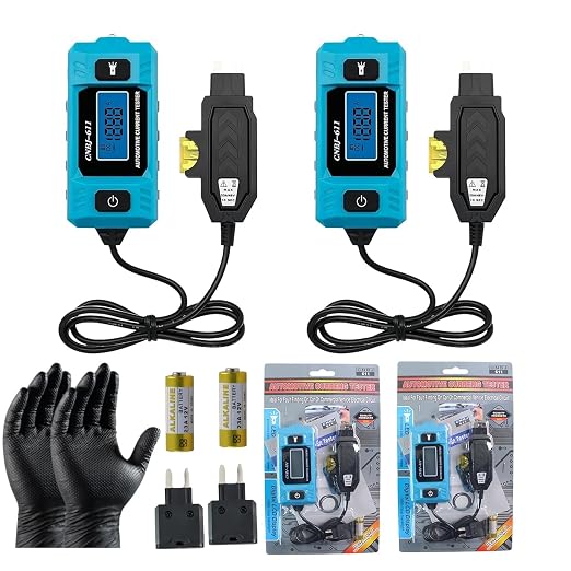 Automotive Circuit Fault Probe Tester, CNBJ-611 Car Circuit Tester, Automotive Fuse Tester Max 48V, Circuit Fault Test Tool, Blade Fuse with Gloves New (2 Sets)