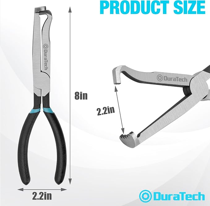 DURATECH 8-inch Zip Tie Tool, Ergonomic Cable Tie Gun for Fastening and Cutting Plastic or Nylon and 8-inch Electrical Disconnect Pliers