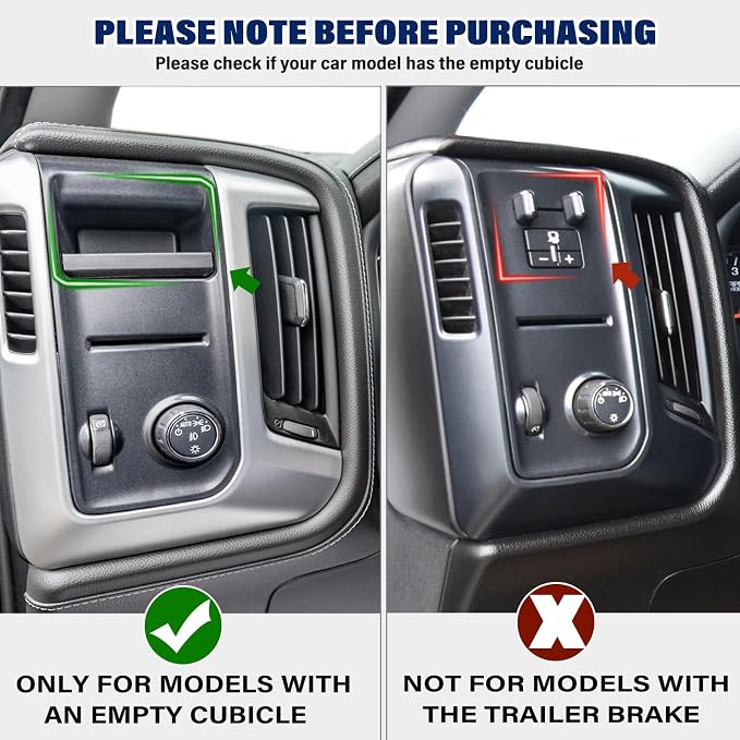 JKCOVER Haft-size Tray and Storage Drawer Tray Compatible with 2014-2018 Chevy Silverado/GMC Sierra 1500 Accessories