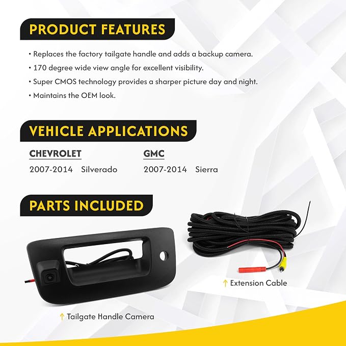 CRUX | CGM-02S | Sierra - Silverado 2007-2014 Tailgate Handle Camera
